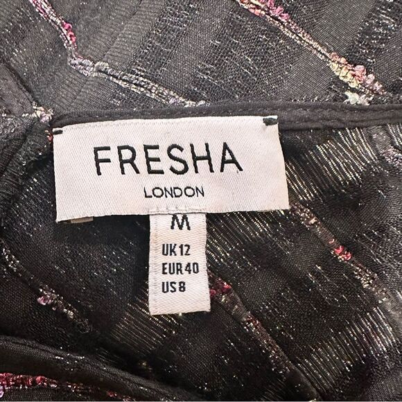 Fresha London Glitter Stripe Puff Sleeve Mini Dress
Size Medium (US 8) - Picture 11 of 11